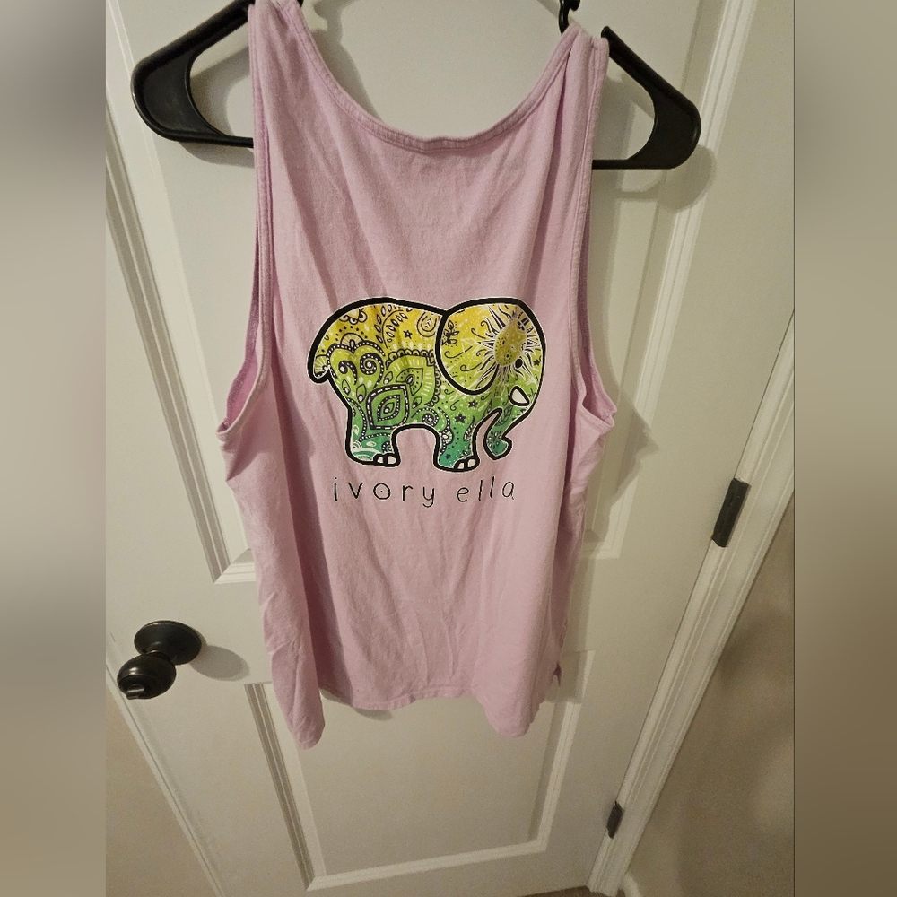 Ivory Ella Pink Elephant Tank Top